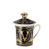 VERSACE | 30 Years Anniversary Mug with Lid - VIRTUS GALA BLACK