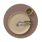 LIND DNA | Round XL Nupo Reversible Placemat Truffle / Old Rose