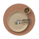 LIND DNA | Round XL Nupo Reversible Placemat Truffle / Old Rose