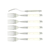 FORGE DE LAGUIOLE | Table Fork, Set of 6 Bone Handle, Shiny Finish