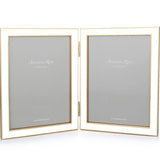 ADDISON ROSS | White Enamel with Gold Double Frame 5"x7"