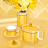 SWAROVSKI | Signum Set of 2 Blue + Yellow Tea Cup & Saucer