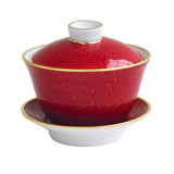 BERNARDAUD | Rouge Empereur Small Covered Tea Cup and Saucer 10CL