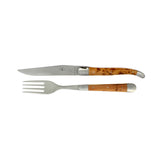 FORGE DE LAGUIOLE | Table Knife & Fork, Set of 2, Juniper Handle, Matt Finish