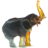 DAUM | Green Amber Elephant by J.F. Leroy H 22.5cm