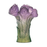 DAUM | Peony Green & Purple Vase 17cm