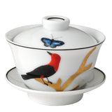 BERNARDAUD | Aux Oiseaux Small Covered Tea Cup and Saucer 10CL