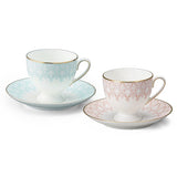 NARUMI | Aurora Couple Coffee Cup & Saucer (Pink & Blue)