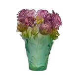 DAUM | 玫瑰熱情花瓶 35cm - 綠粉紅色