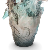 DAUM | Horse Vase Blue Grey H38cm Limited Edition