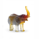 DAUM | Green Amber Elephant by J.F. Leroy H 14.5cm