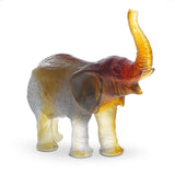 DAUM | Green Amber Elephant by J.F. Leroy H 14.5cm